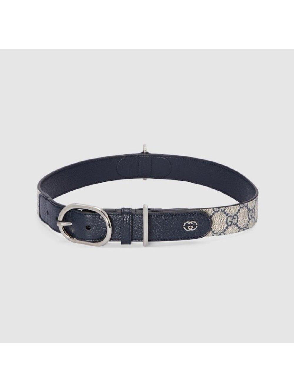 NEW GUCCI 695256 GG XL Pet Collar Dog Collar Leather Blue GG